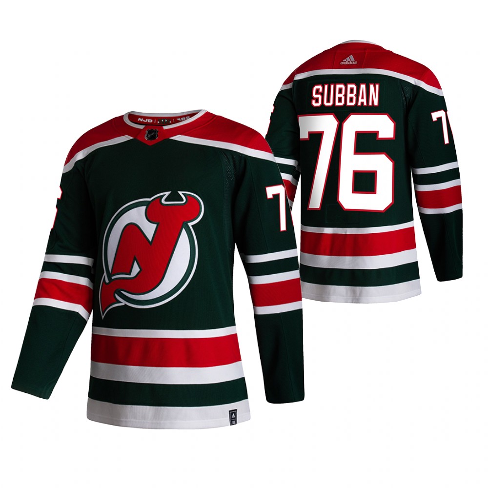 2021 Adidias New Jersey Devils #76 P.K. Subban Green Men Reverse Retro Alternate NHL Jersey->new jersey devils->NHL Jersey